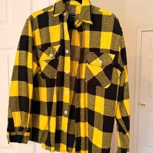 Anti Social Social Club Yellow and Black Plaid Shirt